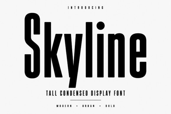Skyline condensed display fonts for clothing brand logos