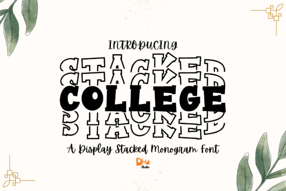 Stacked College Monogram fonts for boutique seals and crests