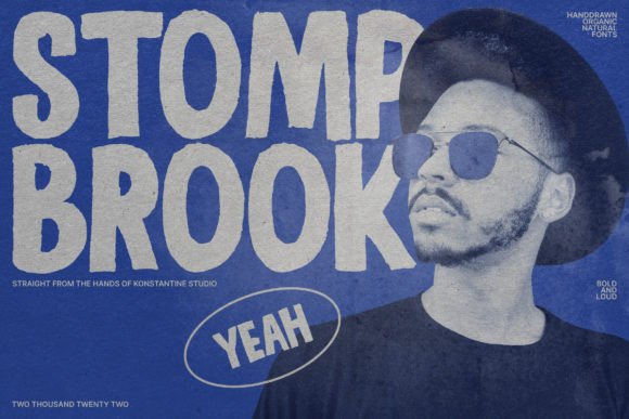 Stomp Brook bold hand drawn sans fonts for coffee brands