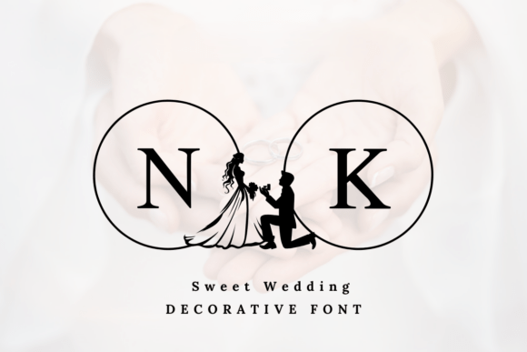 Sweet Wedding (Serif) - monogram font for weddings