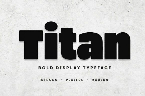 Titan bold playful display fonts for clothing brand logos