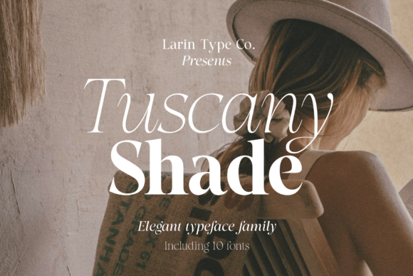 Tuscany Shade contrast serif fonts for product packaging