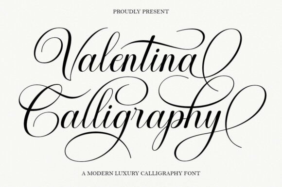 Valentina Calligraphy classic fonts for wedding invitations