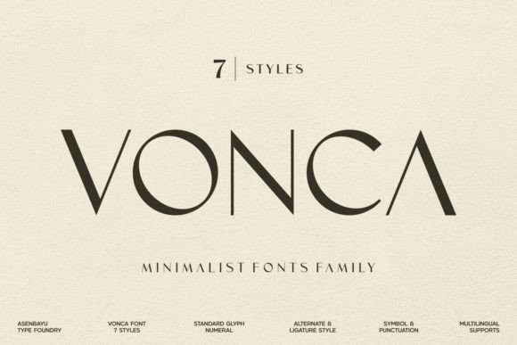 Vonca minimalist family fonts for clean posters