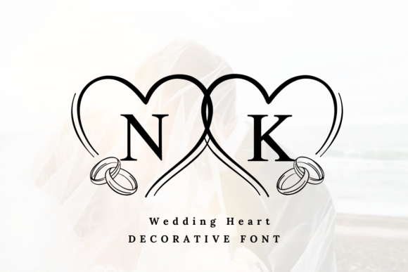 Wedding Heart (Serif) - monogram font for weddings