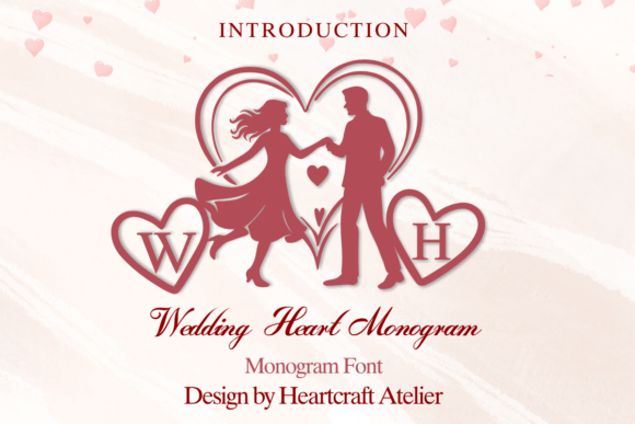 Wedding Heart Monogram - monogram font for weddings