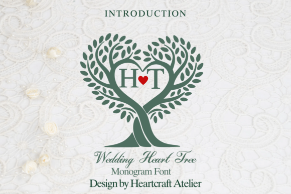 Wedding Heart Tree - elegant wedding font preview
