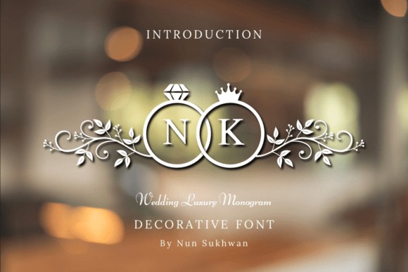 Wedding Luxury (Ring & Crown Monogram) - monogram font for weddings