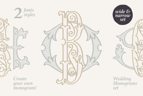 Wedding Monograms (Historical) - monogram font for weddings