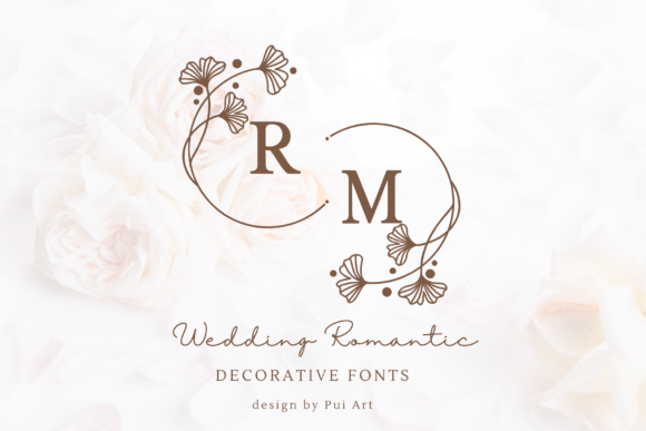 Wedding Romantic - monogram font for weddings