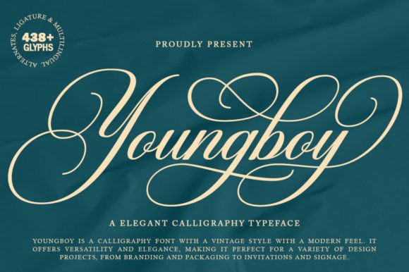 Youngboy vintage calligraphy fonts for coffee and food brands