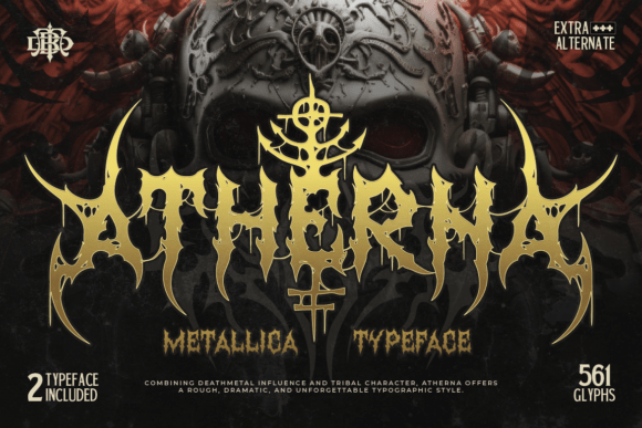 Atherna tattoo lettering font