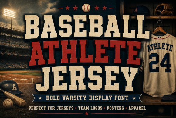 Baseball Athlete Jersey font sample