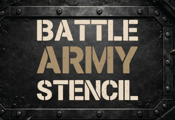Battle Army Stencil Halloween font