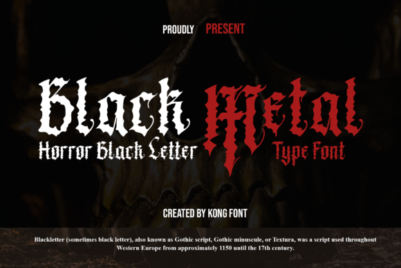 Black Metal tattoo lettering font