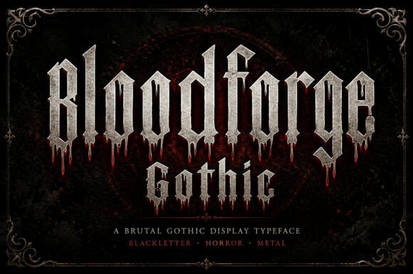Bloodforge Gothic tattoo lettering font