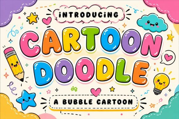 Cartoon Doodle bubble font
