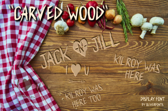Carved Wood free font