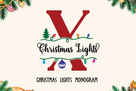 Christmas Lights Monogram Christmas font