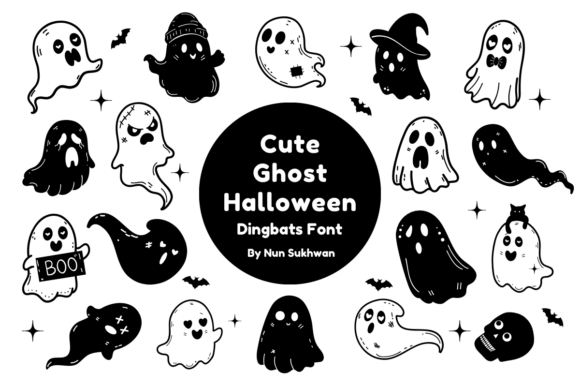 Cute Ghost Halloween (Dingbats) Halloween font