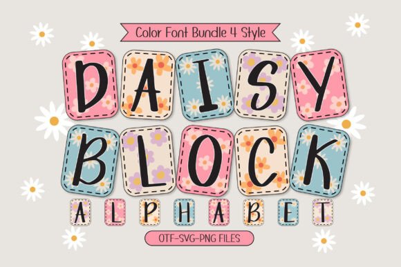 Daisy Block Alphabet Christmas font