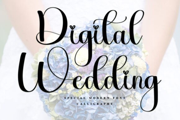 Digital Wedding script font