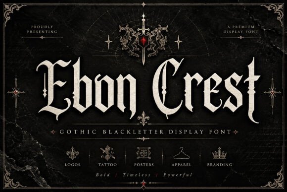 Ebon Crest tattoo lettering font