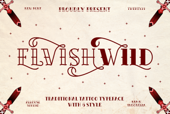 Elvishwild tattoo font