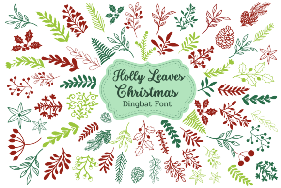 Holly Leaves Christmas Christmas font