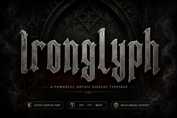 Ironglyph gothic blackletter font