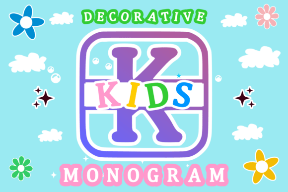 Kids Monogram bubble font