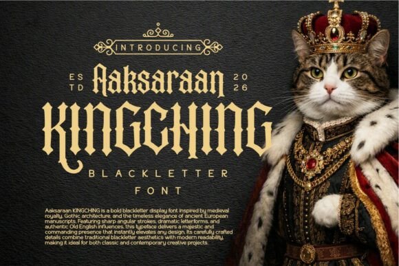 Kingching gothic blackletter font