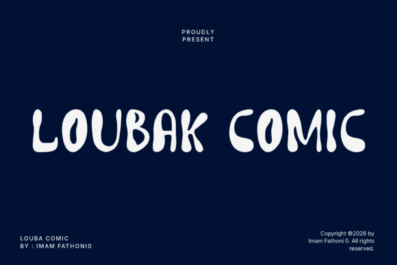 Loubak Comic font sample