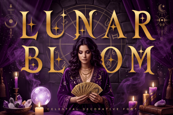 Lunar Bloom font sample
