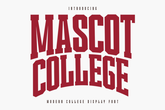 Mascot College font sample