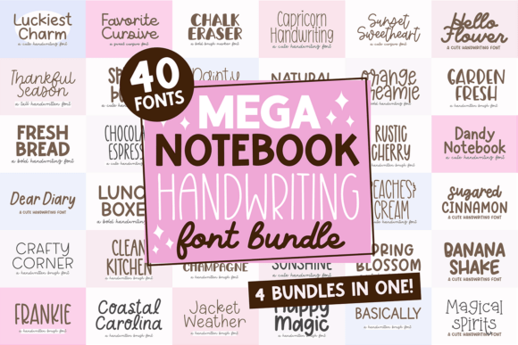 Mega Notebook Handwriting Bundle Christmas font