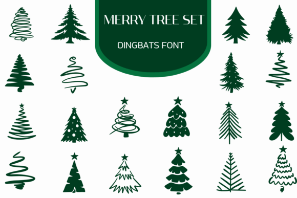 Merry Tree Set Christmas font