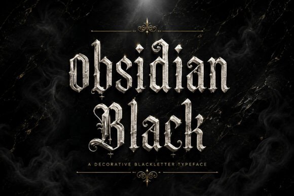 Obsidian Black tattoo lettering font