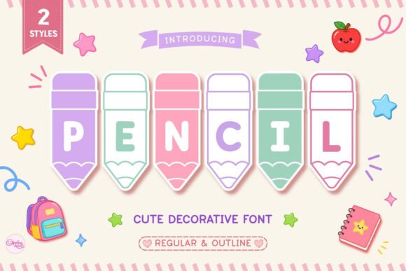 Pencil bubble font