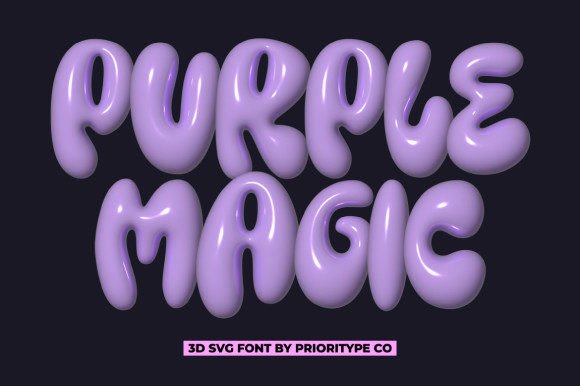 Purple Magic bubble font