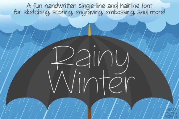 Rainy Winter (single Line) Christmas font