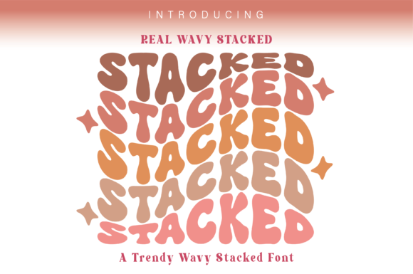 Real Wavy Stacked font sample