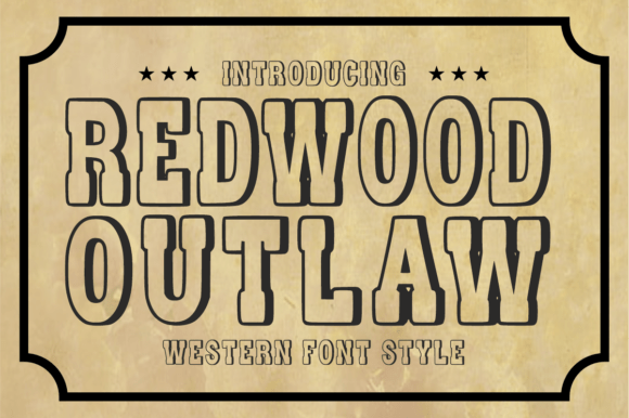 Redwood Outlaw font sample