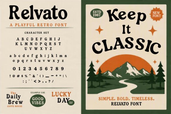 Relvato font sample