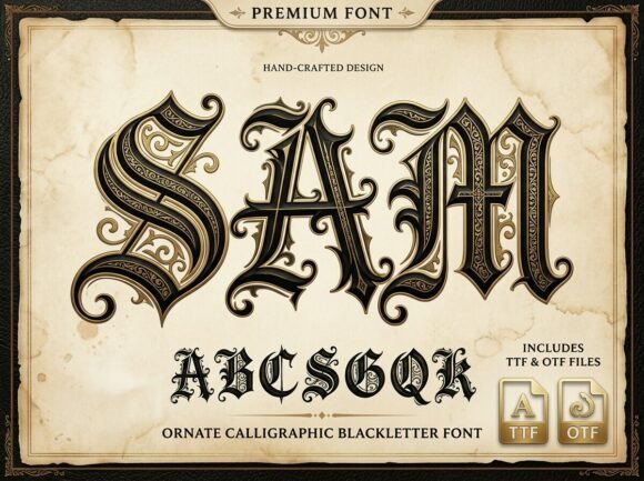 Sam gothic blackletter font