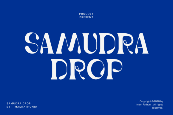 Samudara Drop font sample