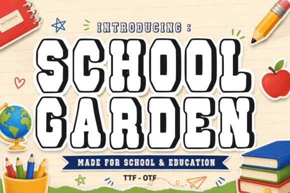 School Garden bubble font