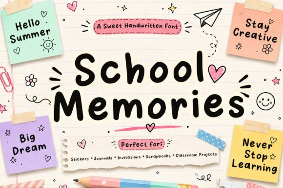 School Memories bubble font