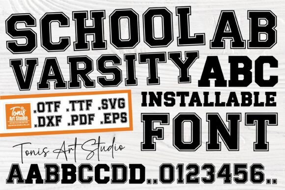 School Varsity font sample