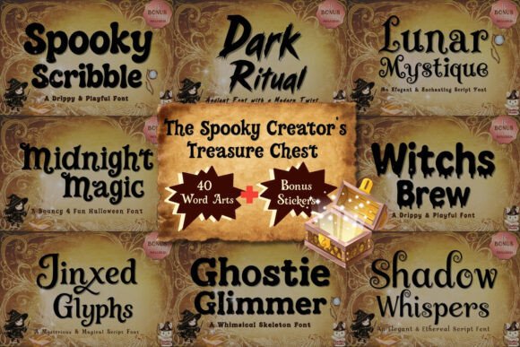 Spooky Creator Treasure Chest Bundle Halloween font